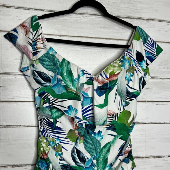 La Blanca In The Moment One Piece Off Shoulder Swimsuit Size 16 - Picture 5 of 10